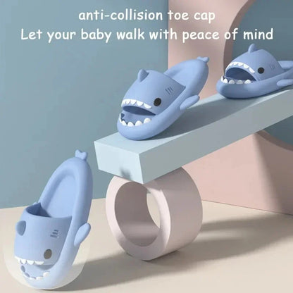 2024 Men Shark Slippers Couples Bathroom Non-Slip Flat Sandals Adults Outdoor Soft Thick Slides Cute Solid Color EVA Flip Flops