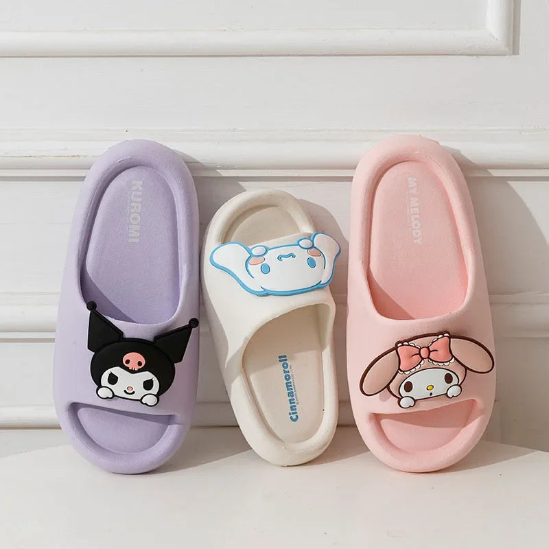 Sanrios Bathroom Non-slip Sandals Cartoon Kuromi Anime EVA  Slipper Home Shoe Festival Gift for Girl