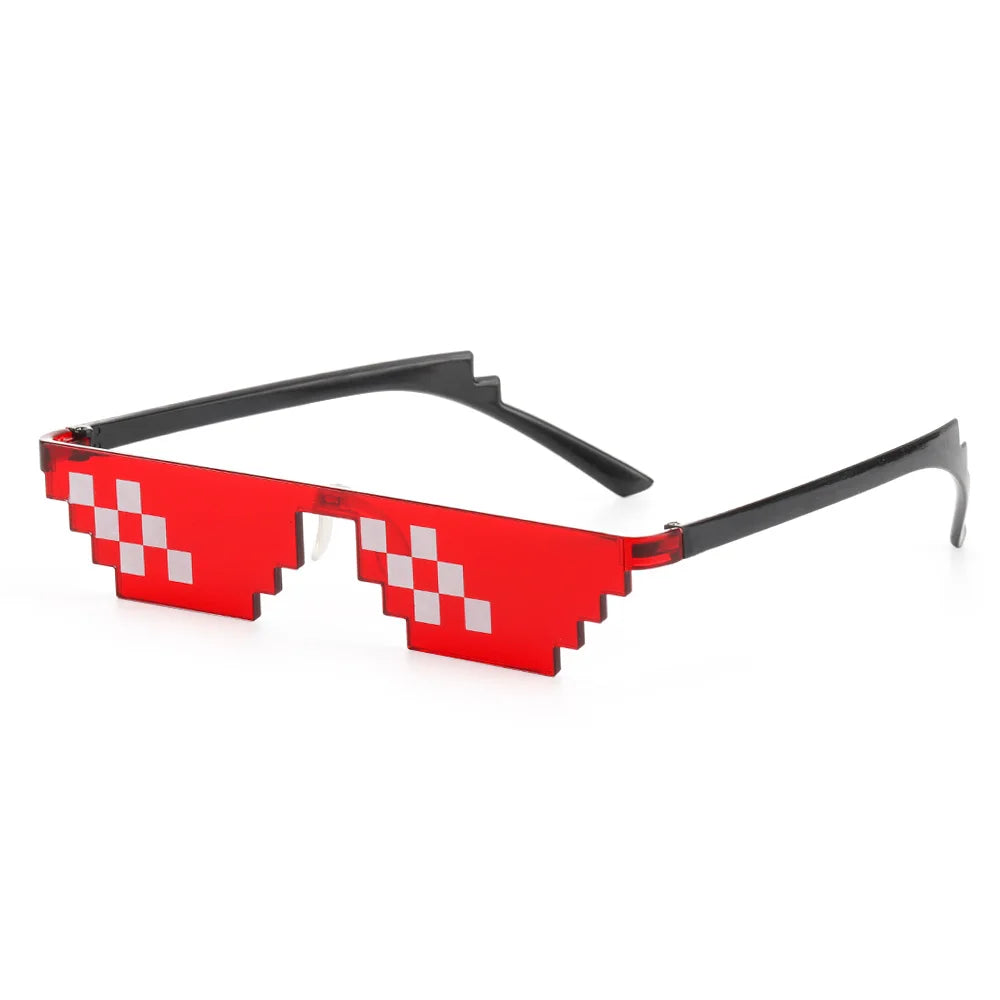 NEW Design Funny Mosaic Sunglasses Thug Life Sun Glasses Pixel Black Retro Gamer Robot Sunglasses Birthday Party Cosplay Favors