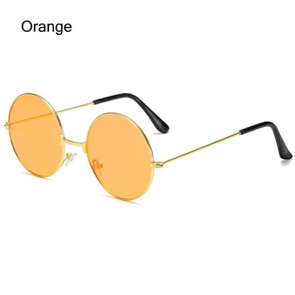 Fashion Disco Hippie Women Men Circle Glasses Round Sunglasses Metal Sunglasses Eyewear