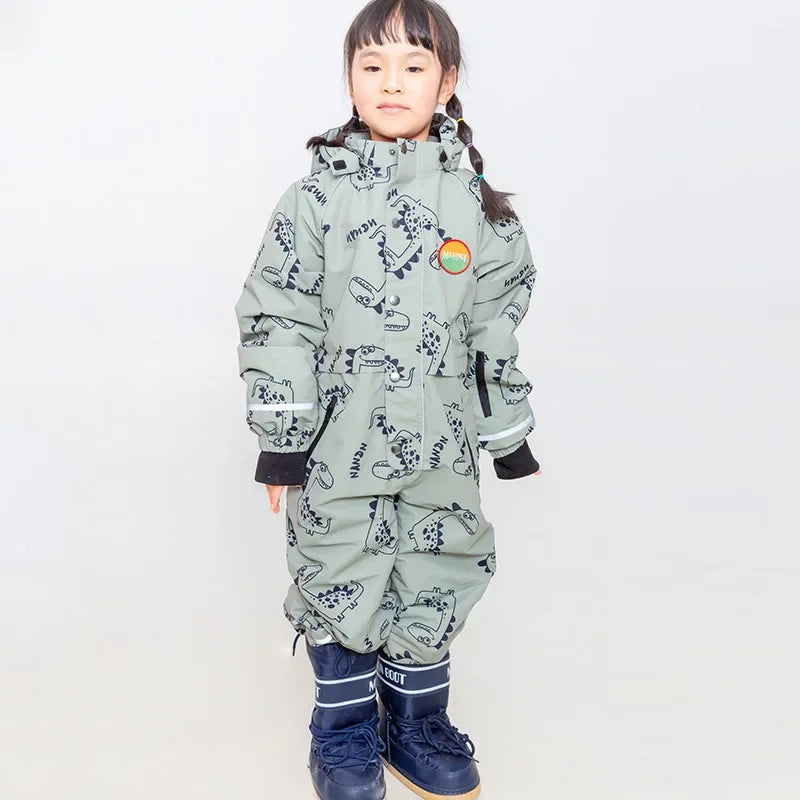 2024 New Kids Ski Suit Girls Snowsuits Children Ski Overalls Outdoor Sports Boy Snow Clothes Waterproof Windproof Snowboard Wear