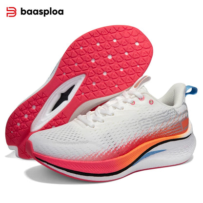 Baasploa Women Professional Training Running Shoes Breathable Lightweight New Sport Shoes Women Carbon Plate Cushioning Sneakers