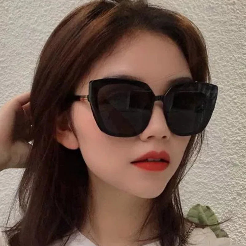 Square-framed Big Face European And American Trend Sunglasses Female Retro New Net Red With The Same Glasses Sunglasses