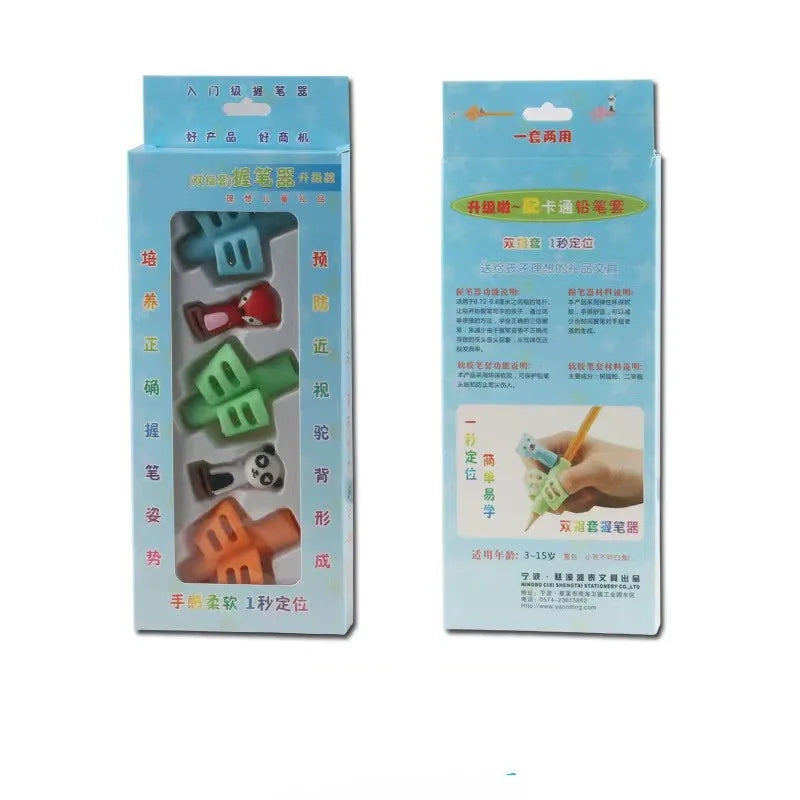 Children Writing Pencil Pan Holder Kids Learning Practise Silicone Pen Aid Grip Posture Correction Device for Students