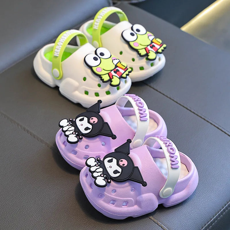 Kawaii MINISO Children Slippers Hello Kitty Cinnamoroll Cartoon Anime Cute Home Bathroom Bathing Anti-Slip Sandal Kids Toys Girl