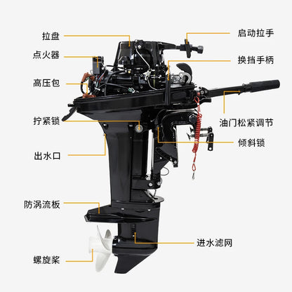 Hangkai Outbord Motors 2 Stroke 25HP Boat Engine Motor fuera de borda Engines & components Outboard Engine Motor de popa 25hp