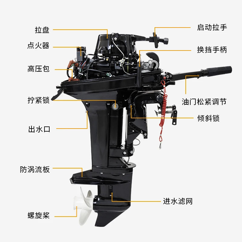 Hangkai Outbord Motors 2 Stroke 25HP Boat Engine Motor fuera de borda Engines & components Outboard Engine Motor de popa 25hp