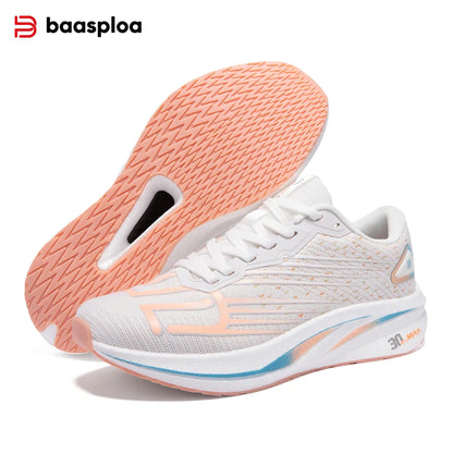 Baasploa Women Professional Training Running Shoes Breathable Lightweight New Sport Shoes Women Carbon Plate Cushioning Sneakers