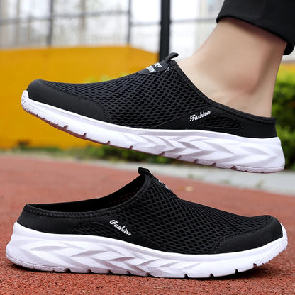 YRZL Hot Sale Men Half Slipper High Quality New Design Mesh Shoes Breathable Outdoor Sandals Comfortable Couples Walking Shoes