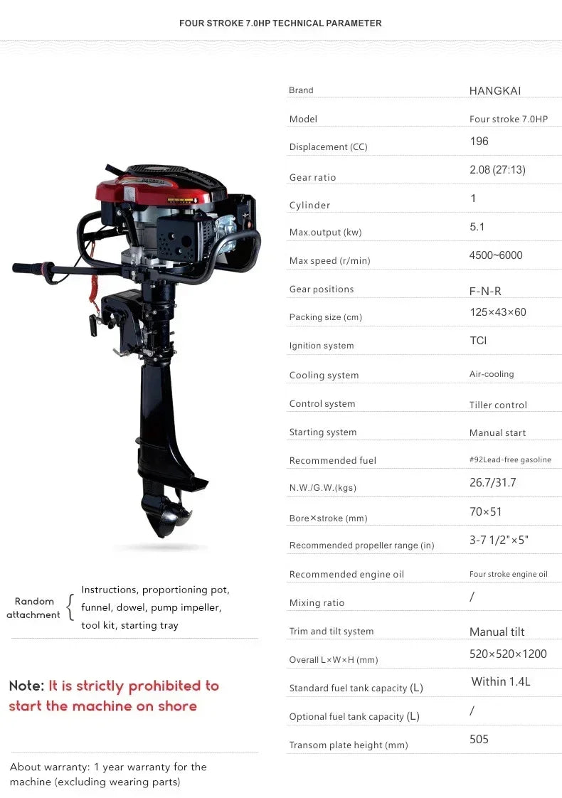 Outboard Motor 4 Stroke 2 Stroke 3.5hp 3.6hp 4hp 6hp 12hp 18hp 30hp 40hp Brushless Electric Outboard Engine for Boat