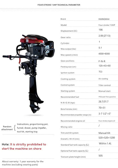 Outboard Motor 4 Stroke 2 Stroke 3.5hp 3.6hp 4hp 6hp 12hp 18hp 30hp 40hp Brushless Electric Outboard Engine for Boat