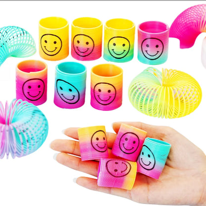 12 Pcs Mini Rainbow Magic Springs Toys Children Birthday Party Favors Giveaway Gifts Souvenir Kindergarten Guest Pinata Fillers