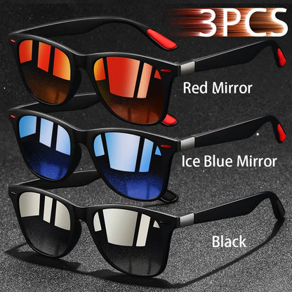 3 PCS Fashion Retro Metal Square Frame Sunglasses Men Ladies 's Luxury Brand Designer Sunglasses Anti-Glare Retro Eyewear UV400