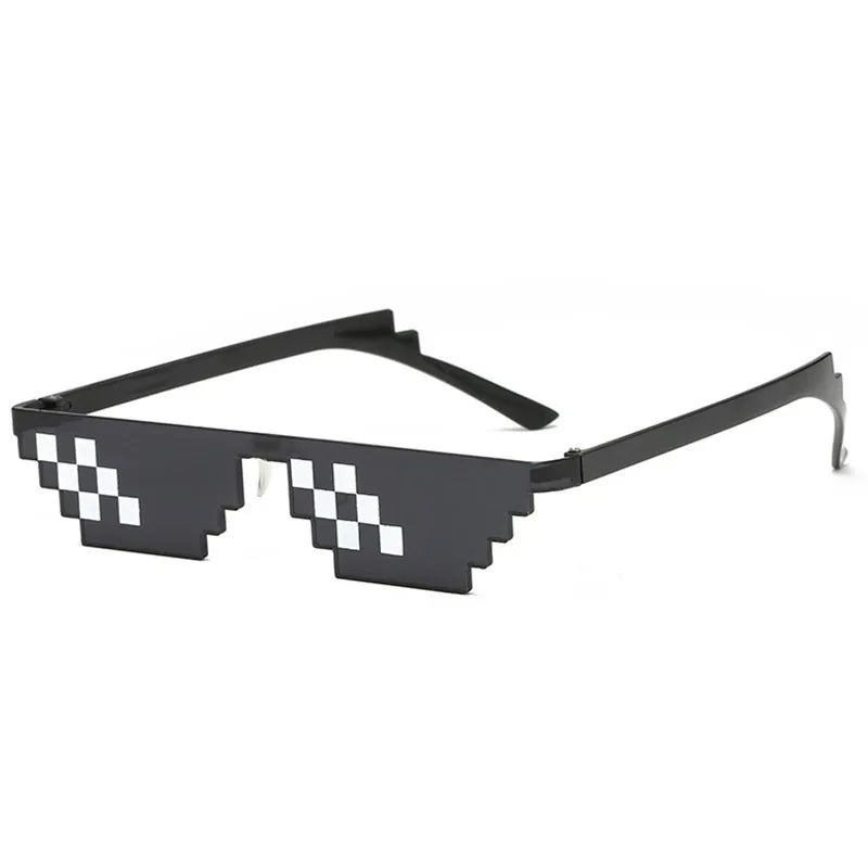 Mosaic Sunglasses For Mens Womens Pixel Black Retro Gamer Robot Sunglasses Cool Party Vintage Shades Eyewear