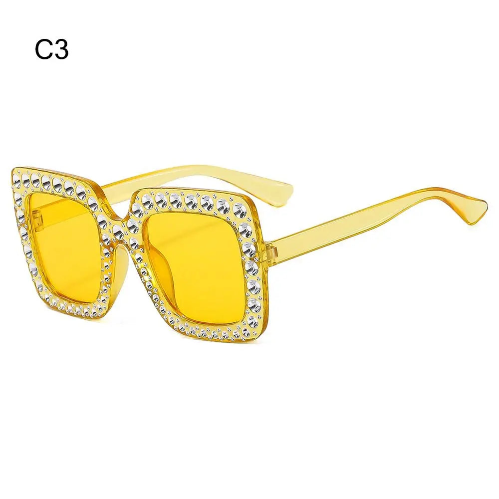 Luxury Children Fashion Sunglasses For Boys Girls Kids Sparkling Rhinestone Stylish Goggles Square Sun Glasses Decorative UV400