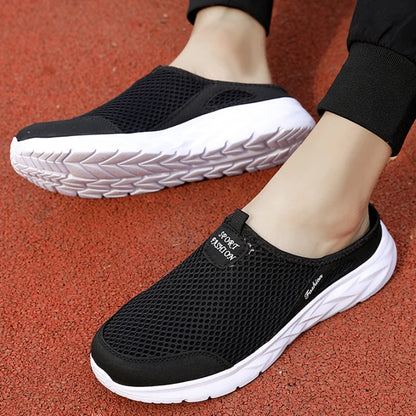 YRZL Hot Sale Men Half Slipper High Quality New Design Mesh Shoes Breathable Outdoor Sandals Comfortable Couples Walking Shoes