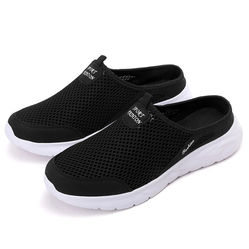 YRZL Hot Sale Men Half Slipper High Quality New Design Mesh Shoes Breathable Outdoor Sandals Comfortable Couples Walking Shoes