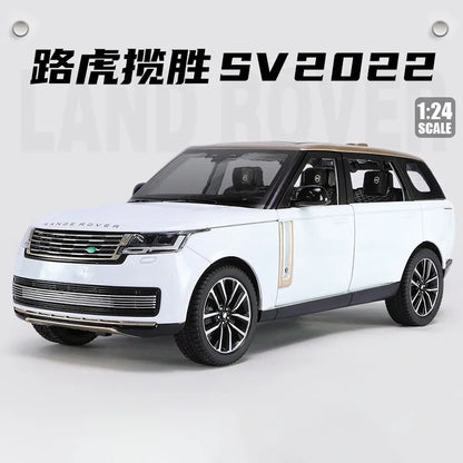 New 1:24 Land Rover Range Rover SV 2022 Alloy Die Cast Toy Car Model Sound and Light Children's Toy Collectibles Birthday Gift