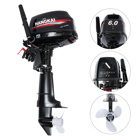 YIYIBYUS 6HP Outboard Motor 2-Stroke Outboard Boat Motor Engine Fishing Boat Power Engine Short Shaft Water Cooling CDI System