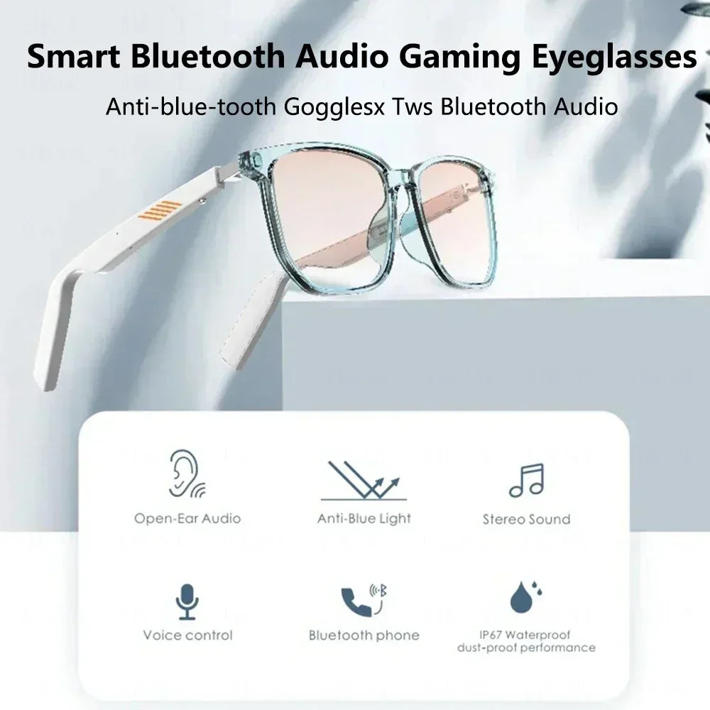 Smart 3D Anti-Blue Voice Control Glasses Wireless Bluetooth Sunglasses Hands-Free Calling TWS Music Sports Waterproof Eyeglasses