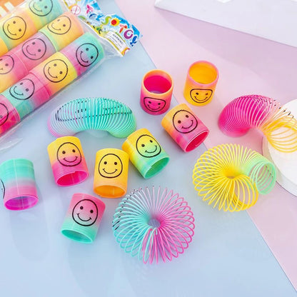 12 Pcs Mini Rainbow Magic Springs Toys Children Birthday Party Favors Giveaway Gifts Souvenir Kindergarten Guest Pinata Fillers