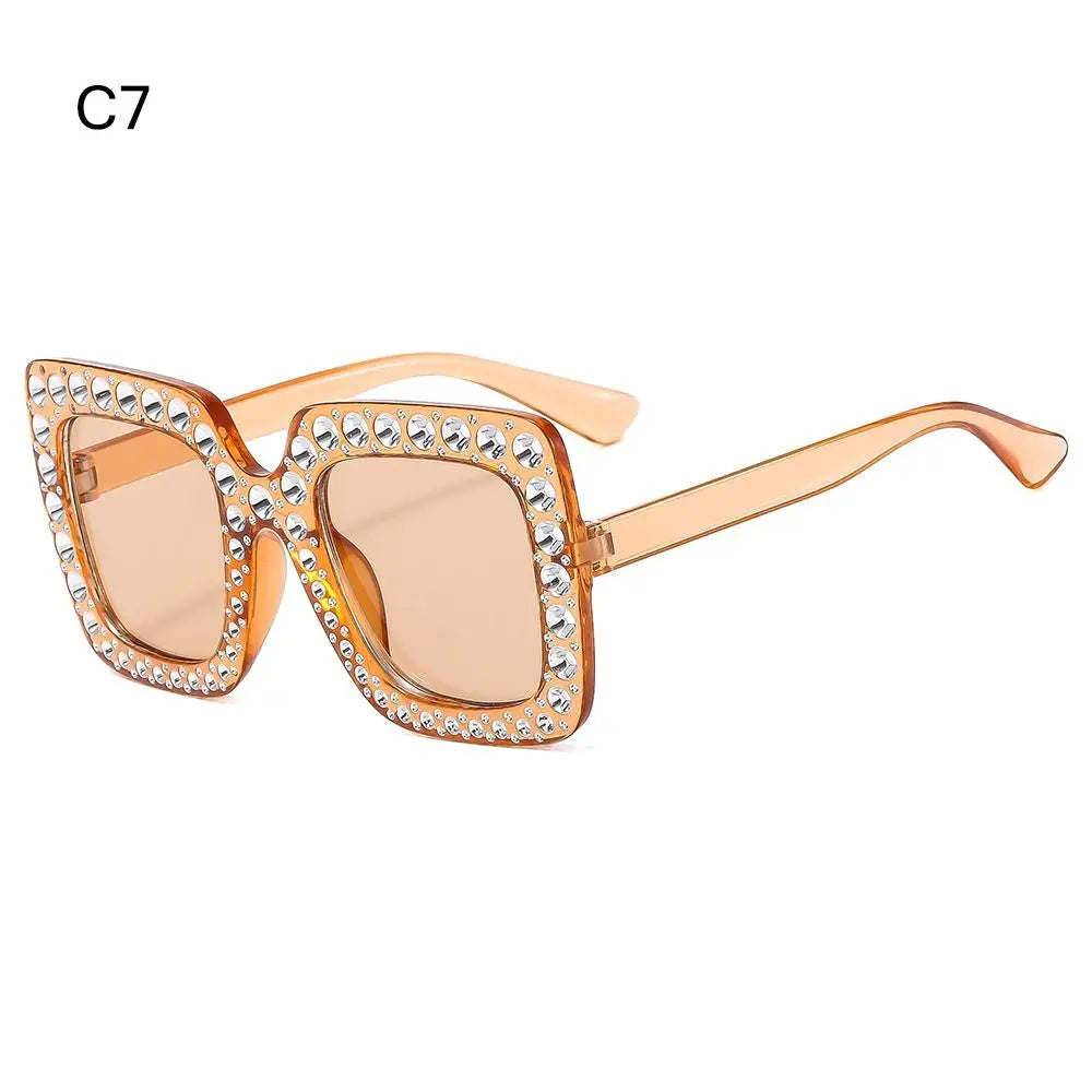 Luxury Children Fashion Sunglasses For Boys Girls Kids Sparkling Rhinestone Stylish Goggles Square Sun Glasses Decorative UV400