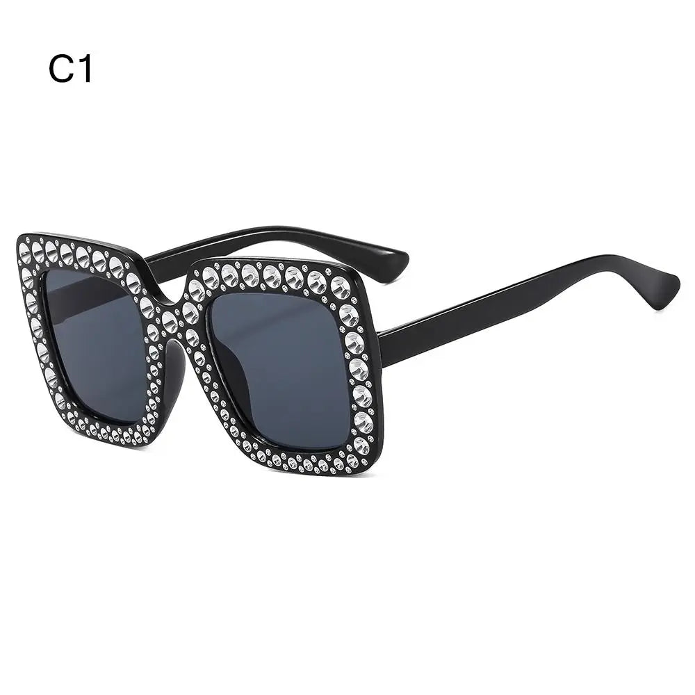 Luxury Children Fashion Sunglasses For Boys Girls Kids Sparkling Rhinestone Stylish Goggles Square Sun Glasses Decorative UV400