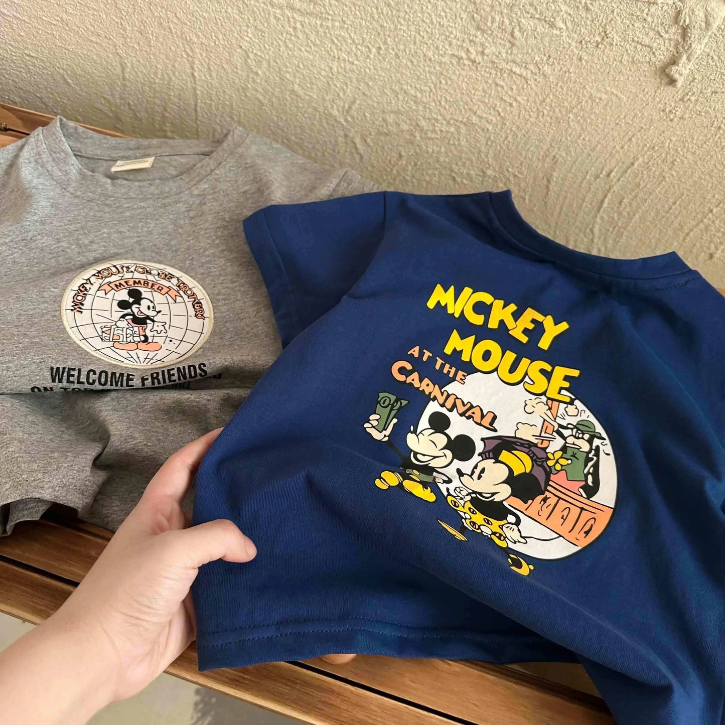 Cartoon Mickey Print Tshirts 2023 Brand Clothes Boys Girls Pure Cotton Casual Sports Pullover Shirt Child's Trendy Loose Tops