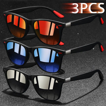 3 PCS Fashion Retro Metal Square Frame Sunglasses Men Ladies 's Luxury Brand Designer Sunglasses Anti-Glare Retro Eyewear UV400