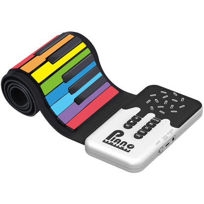 49 Keys Flexible Roll Up Piano Portable Educational Toys USB Input MIDI Out Bluetooth-Compatible Mp3 Headphone Gift for Children