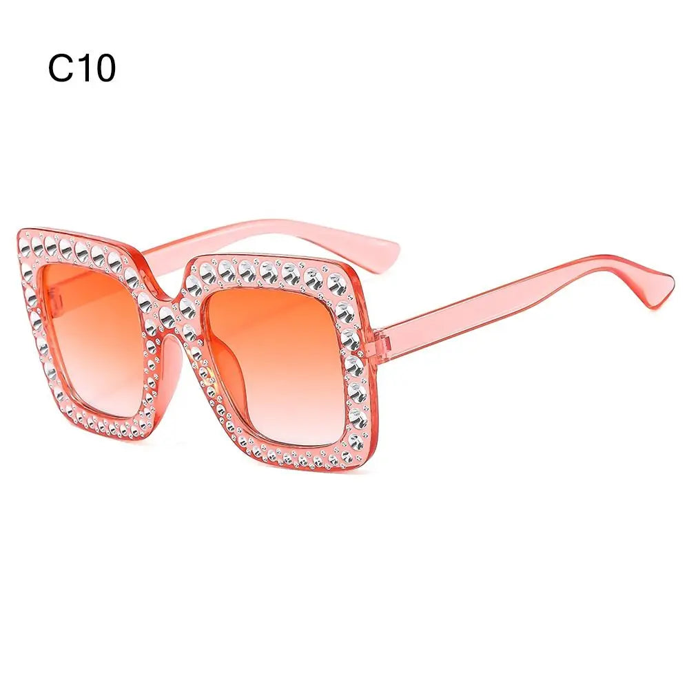 Luxury Children Fashion Sunglasses For Boys Girls Kids Sparkling Rhinestone Stylish Goggles Square Sun Glasses Decorative UV400