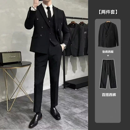 Wedding 2 Piece Outfit Set Male Slim Fit Full Men's Suits and Blazers Dress Formal Groom Clothes Elegant Spring Autumn Luxury