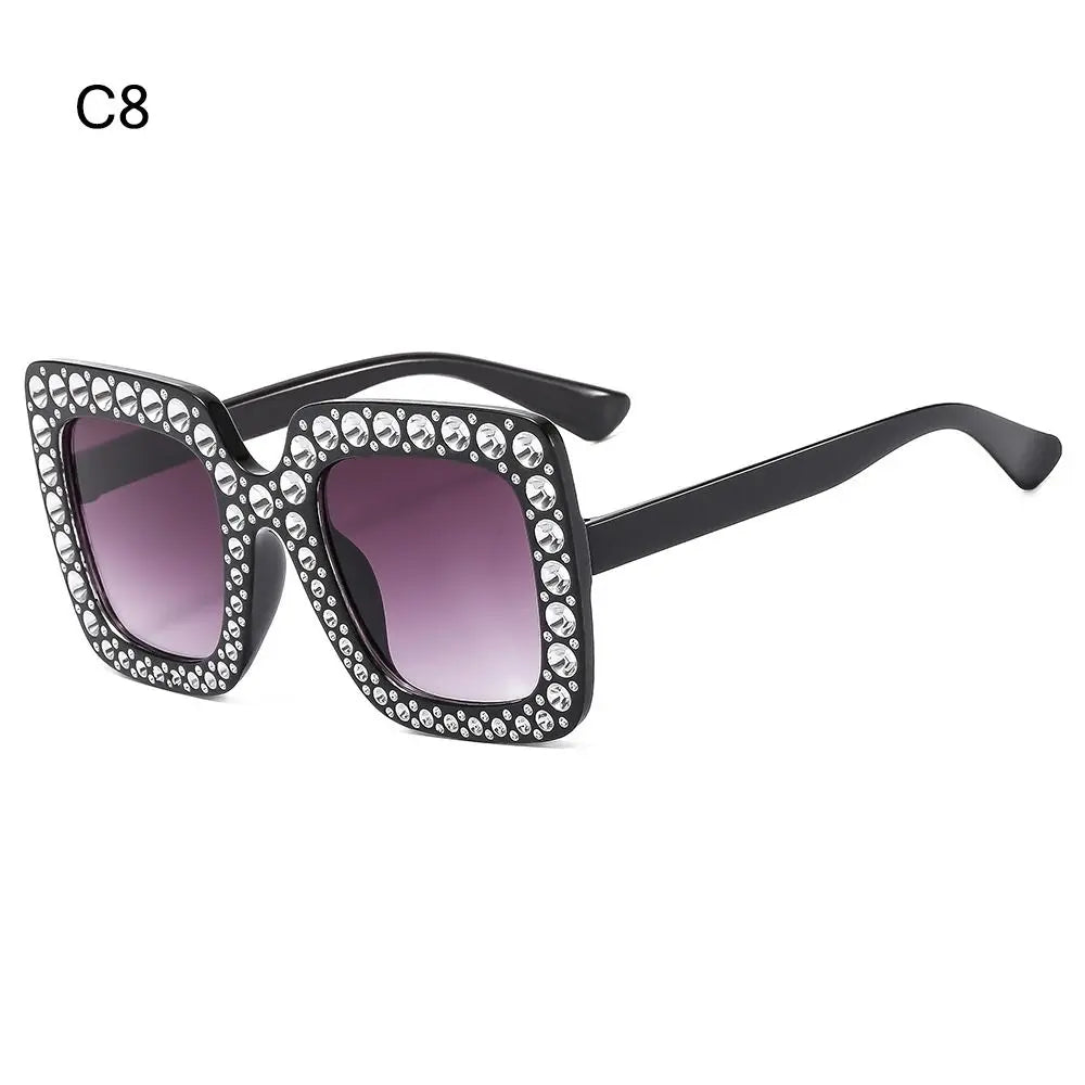 Luxury Children Fashion Sunglasses For Boys Girls Kids Sparkling Rhinestone Stylish Goggles Square Sun Glasses Decorative UV400