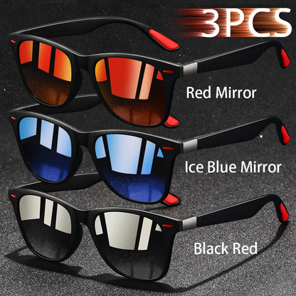 3 PCS Fashion Retro Metal Square Frame Sunglasses Men Ladies 's Luxury Brand Designer Sunglasses Anti-Glare Retro Eyewear UV400