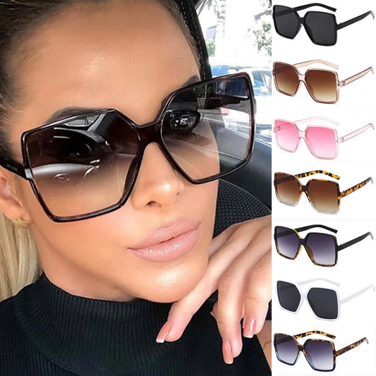 New Oversized Square Sunglasses For Women And Men UV Protection Eyeglasses Retro Big Frame Sun Glasses Fashion Vintage Shades