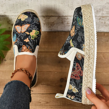 Women Flats Shoes 2025 Summer New Fashion Platform Loafers Flowers Casual Comfortable Sneakers Women Barefoot Shipping Shoes