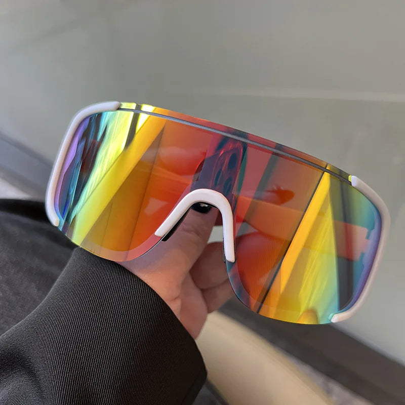 New Y2K Style Cycling Sunglasses Windproof Glasses for Men Women Retro-Reflective Sheeting Lens Road Riding Sport Glasses