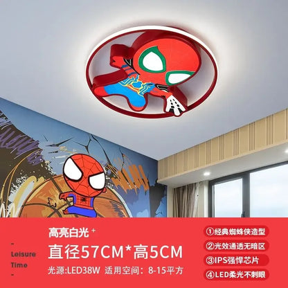 Marvel Spiderman New Multifunctional Personalized Creative Cartoon Smart Decorative Ceiling Lamp for Children's Boys' Bedroom