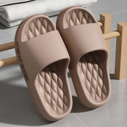 Smile Pop Men Slippers House Shower Bathroom Shoes EVA Beach Slides Fashion Soft Cloud Slippers 2024 Summer Men Antiskid Sandals