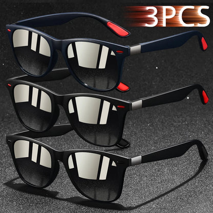 3 PCS Fashion Retro Metal Square Frame Sunglasses Men Ladies 's Luxury Brand Designer Sunglasses Anti-Glare Retro Eyewear UV400