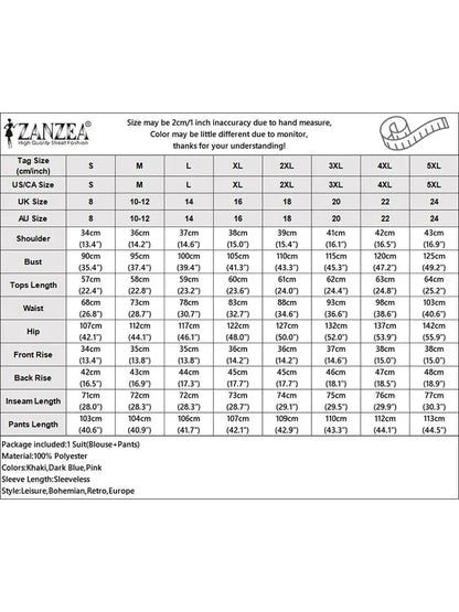 ZANZEA Women Pant Sets Irregular Buttons Vests Wide Leg Trouser Pant Suits Stylish Elegant 2pcs Outfit Streetwear Office Tops