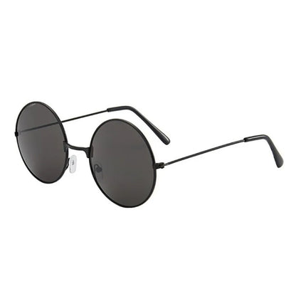 Vintage Round Black Metal Sunglasses Women Men Trendy Street Party Disco Hip Hop Eyewear Anime Cosplay Glasses Performance Prop