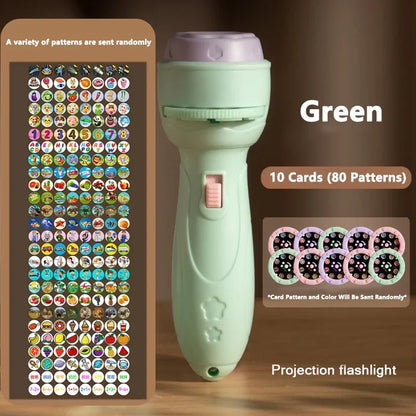 Projection Flashlight, Early Education Puzzle Development Toy, Children Enlightenment Luminous Toy, Cartoon  Patterns Projector