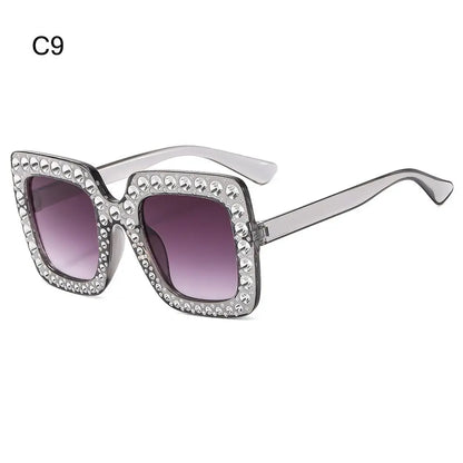 Luxury Children Fashion Sunglasses For Boys Girls Kids Sparkling Rhinestone Stylish Goggles Square Sun Glasses Decorative UV400