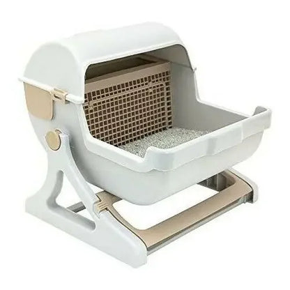 Pet Semi-Automatic Quick Cleaning Cat Litter Box Luxury Cat Toiletraining Kit Sandbox Bedding Bedpans Pet Mascotas Kitten