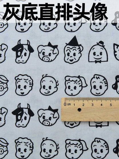 Children Cartoon Printed Cotton Japanese Style Cute for Sewing Skirt Clothes Clothing by Half Meter