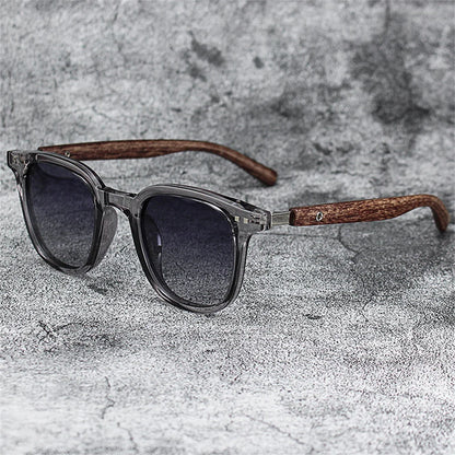 New Men Vintage Wooden Frame Sunglasses Classic Brand Sun Glasses Coating Lens Men Polarized UV Protection Driving Eyewear 2024