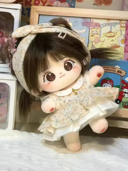 20cm Miaomiao Girl Plush Toys Idol Doll Soft Stuffed Body Can Change Clothes Fans Collection Children Halloween Gift