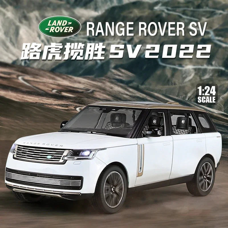 New 1:24 Land Rover Range Rover SV 2022 Alloy Die Cast Toy Car Model Sound and Light Children's Toy Collectibles Birthday Gift