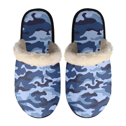 Unisex Indoor Home Pink Camouflage Plush Cotton Slippers Comfortable Keep Warm Flannel Upper EVA Soles With Anti-Slip Design